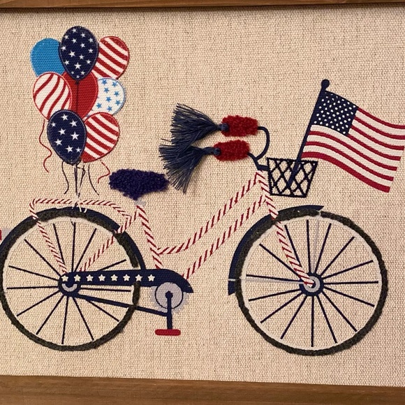 July 4th Patriotic Bicycle Wall Sign, Bicycle Kitchen Towels & Bicycle Napkins - Picture 9 of 13